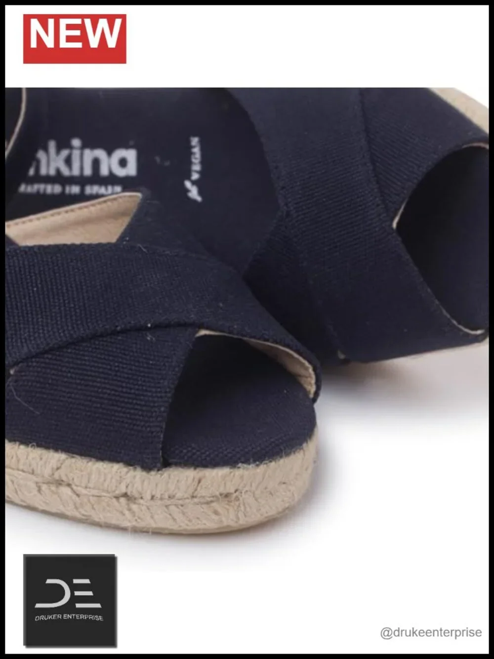 Vegan Espadrille Wedges Organic Cotton Jute Midsole Made in Spain